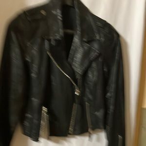 White House Black Market XL Fully Lined Leather Motorcycle Jacket